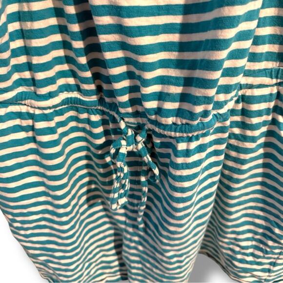 Torrid Teal & White Striped Drawstring Romper - Picture 5 of 6